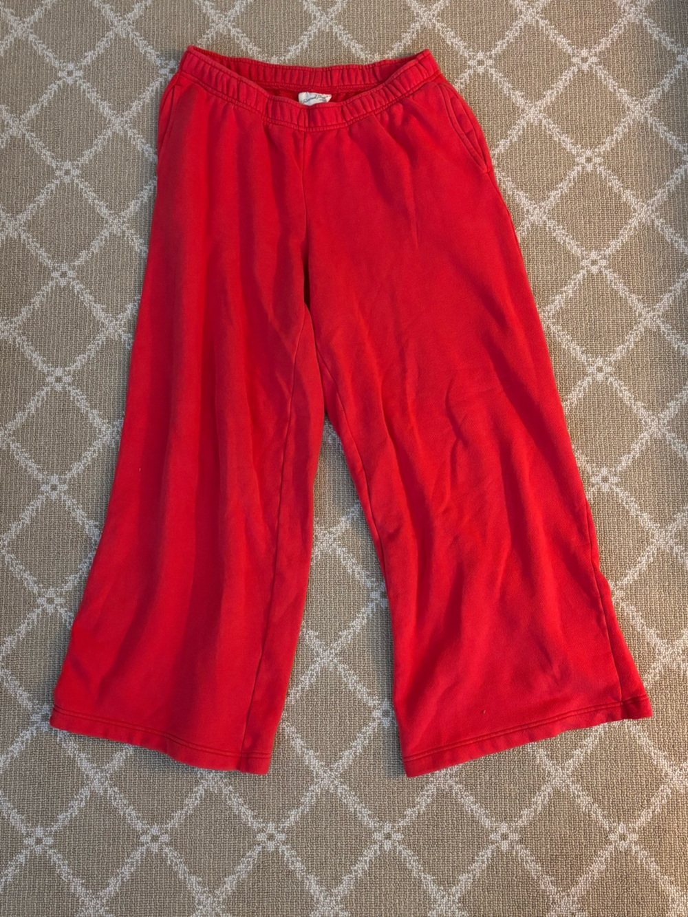 Wide Leg Red Sweatpants